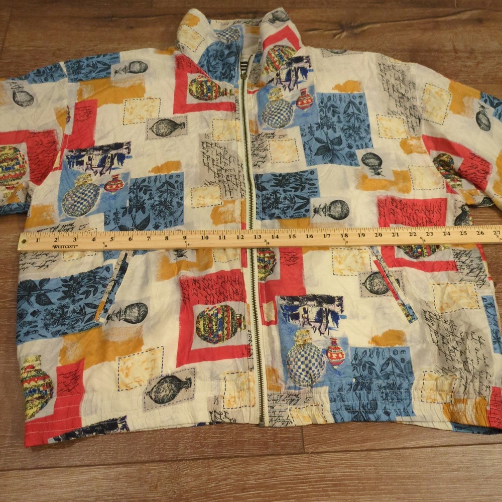 VTG EVR Size XL Air Balloon Full Zip Jacket - 100% Silk (Broken Zipper) - Picture 5 of 8